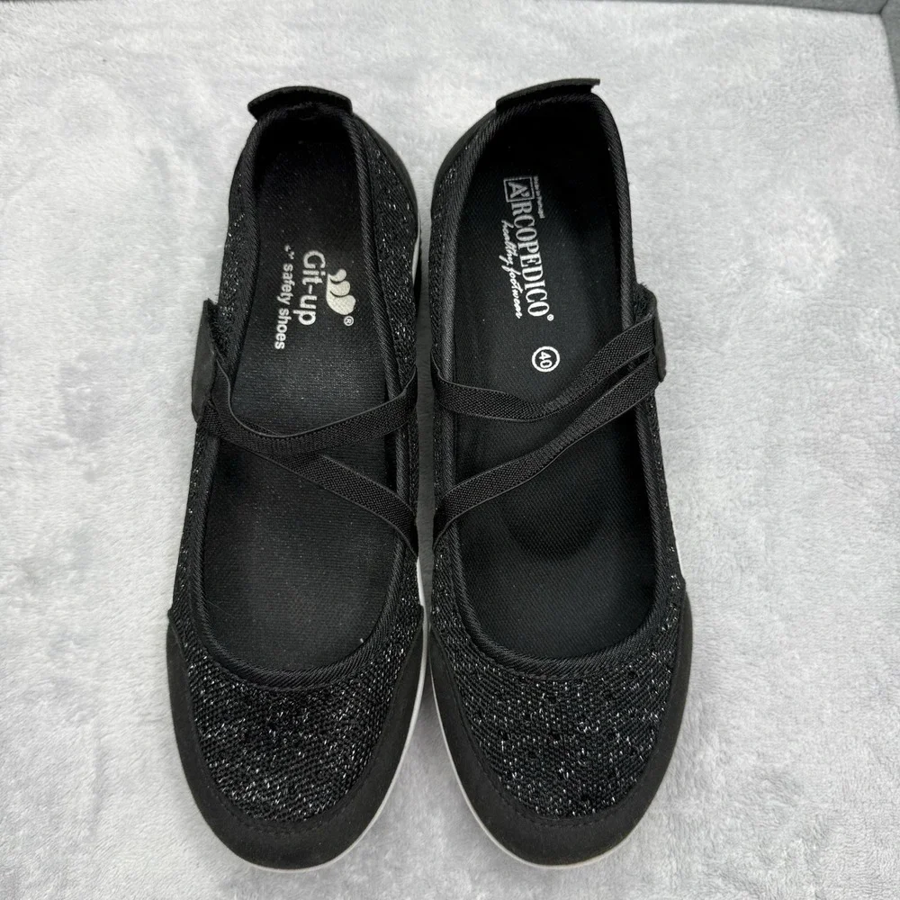 Arcopedico Shoes Womens Size 37 Black Mary Jane Lightweight Breathable Textile